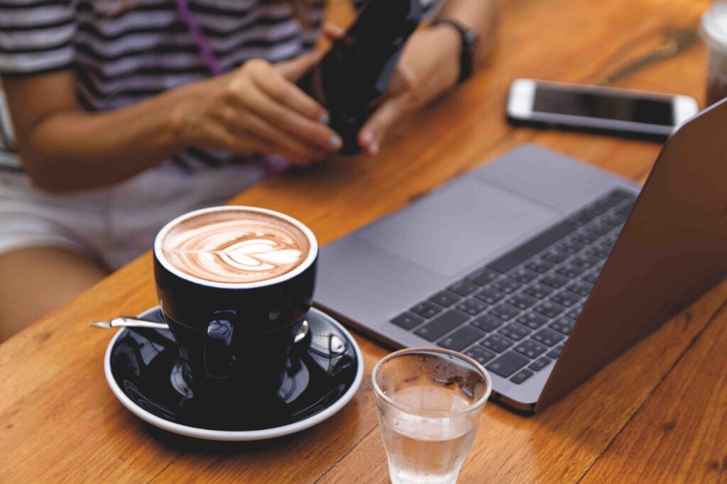 small business owner creating a website
